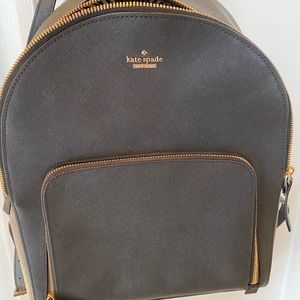 Kate Spade Gray Backpack with Gold Accents